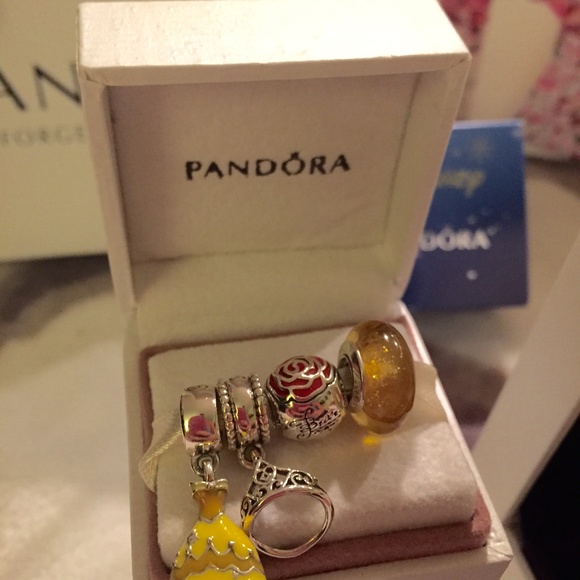 Disney Pandora Belle Charm Set of 4 NEW